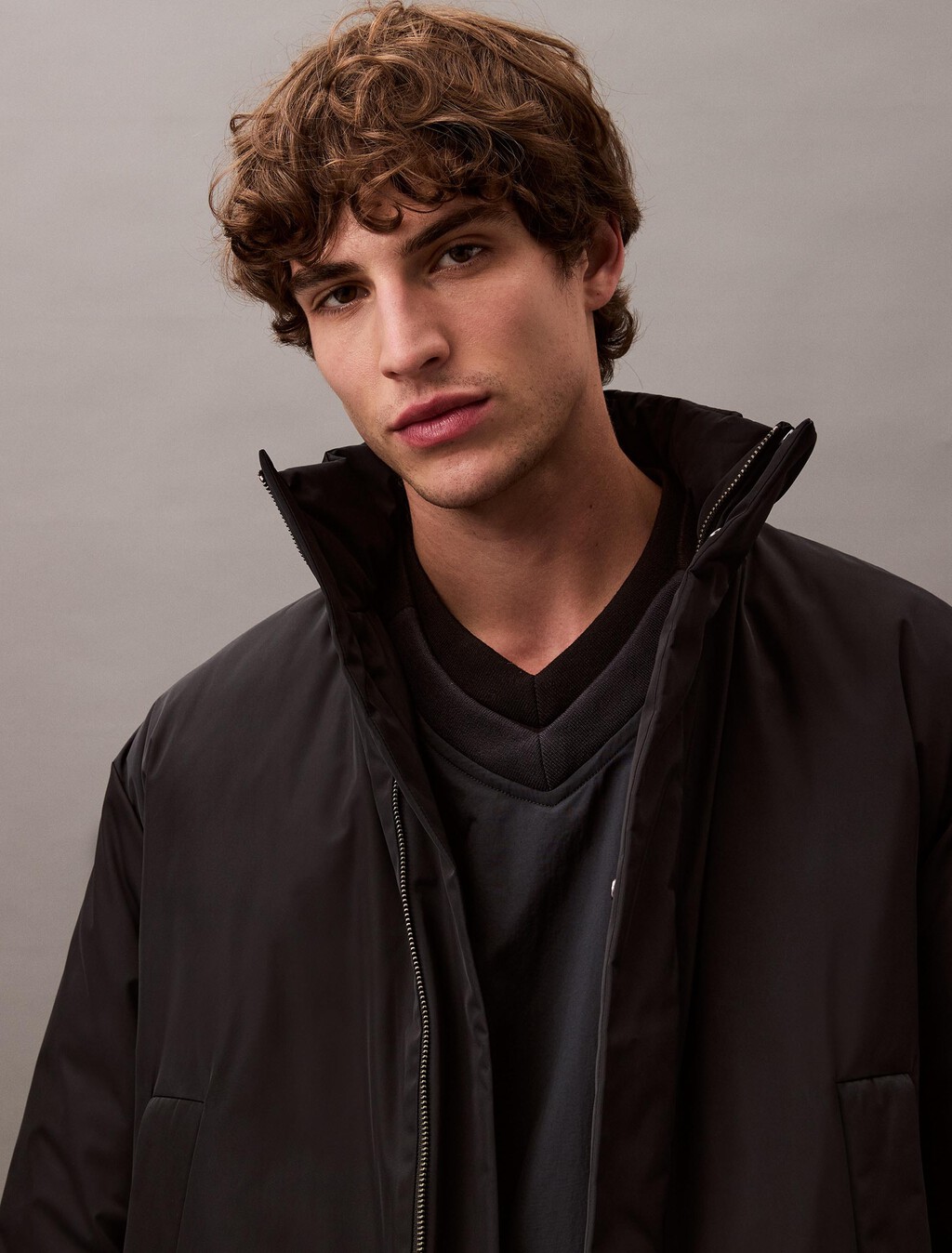 Nylon Padded Parka, Black Beauty, hi-res