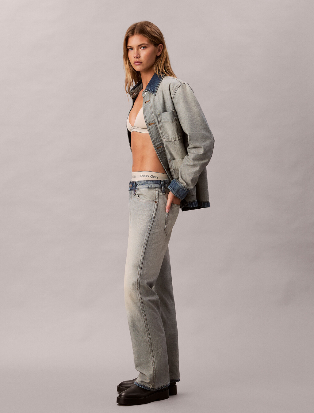 Selvedge Relaxed Bootcut Jeans, INDIGO INSIDE OUT, hi-res