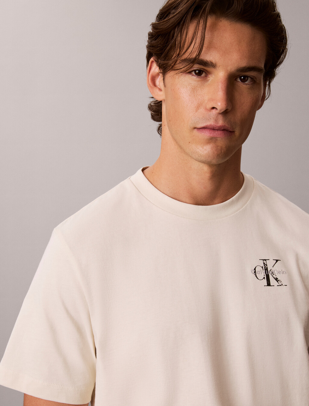 Distressed Monogram Logo T-Shirt, Turtledove, hi-res