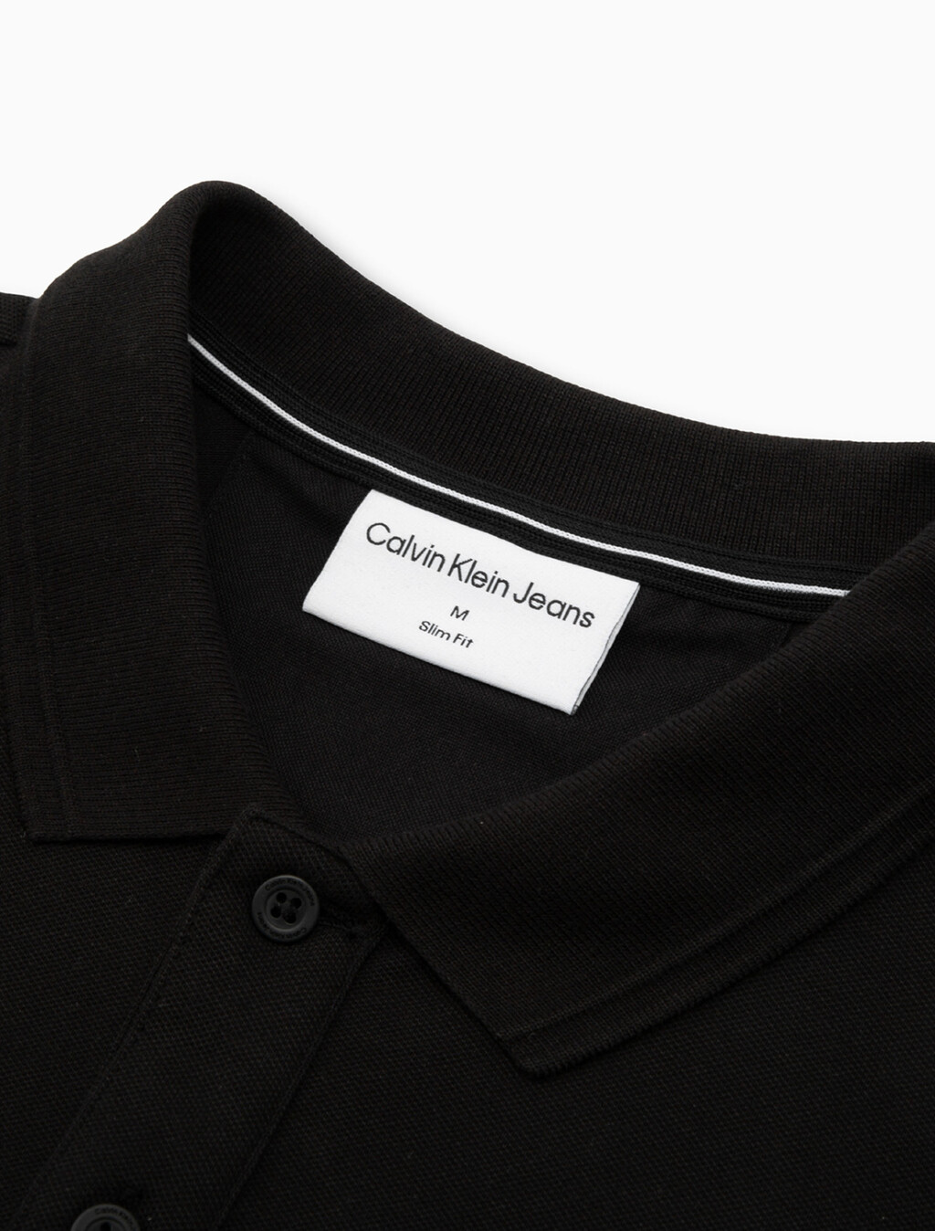 Ck Badge Slim Smooth Cotton Polo, Ck Black, hi-res