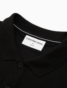 Ck Badge Slim Smooth Cotton Polo, Ck Black, hi-res