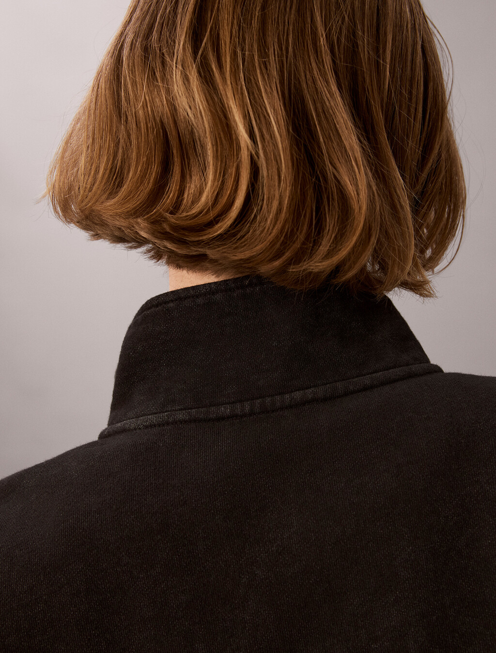 Relaxed Quarter Zip Sweatshirt, Black, hi-res