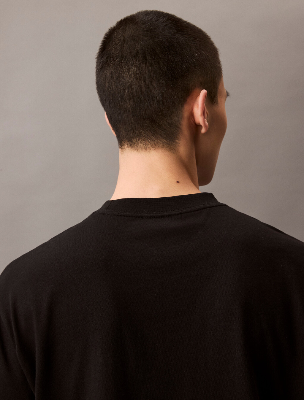 Calvin Logo 圓領上衣, Black, hi-res