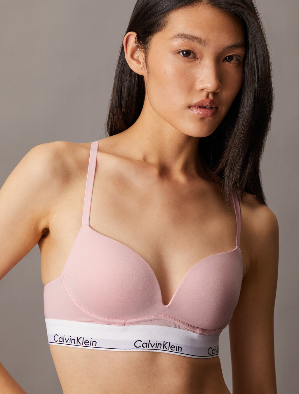 Icon Cotton Push Up Plunge Bra, Buff Pink, hi-res