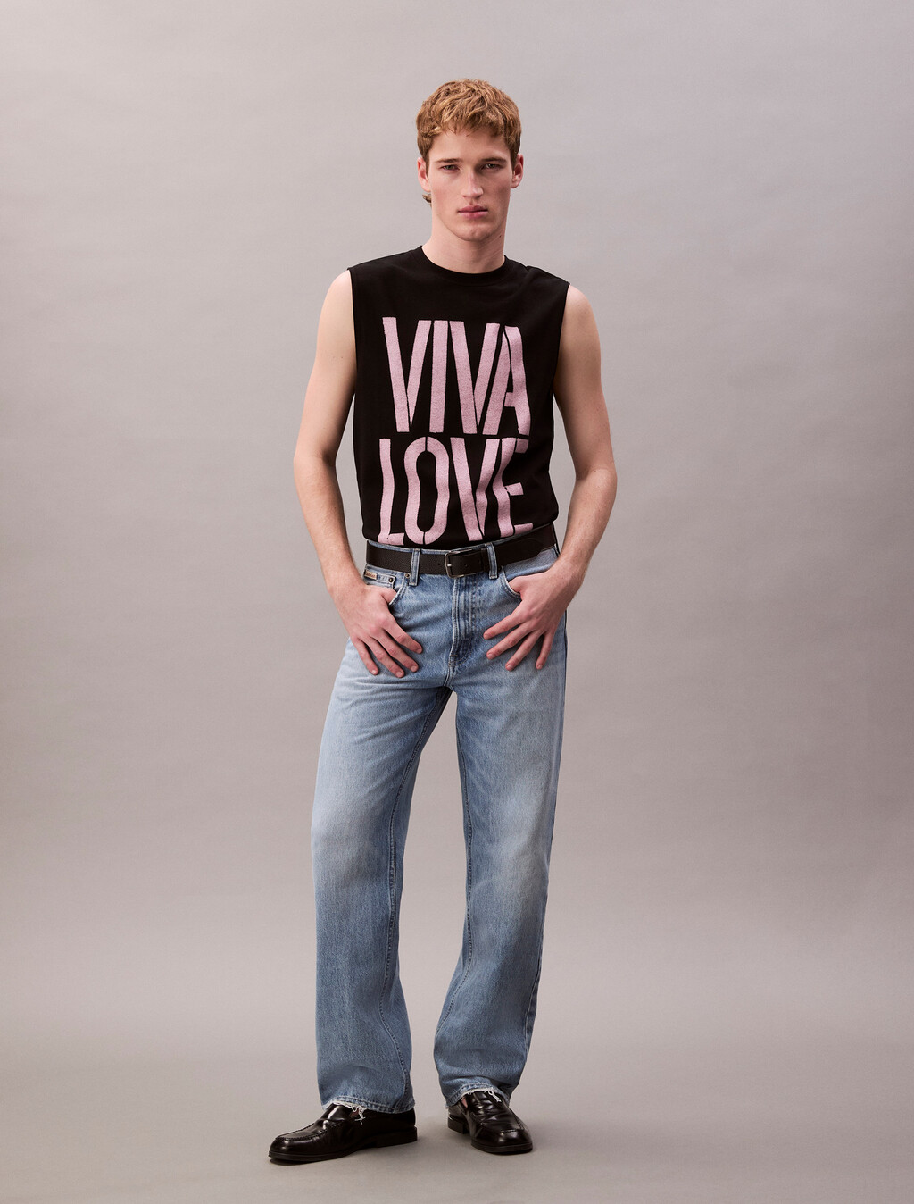 Pride Viva Love 圖案寬版背心, Black, hi-res