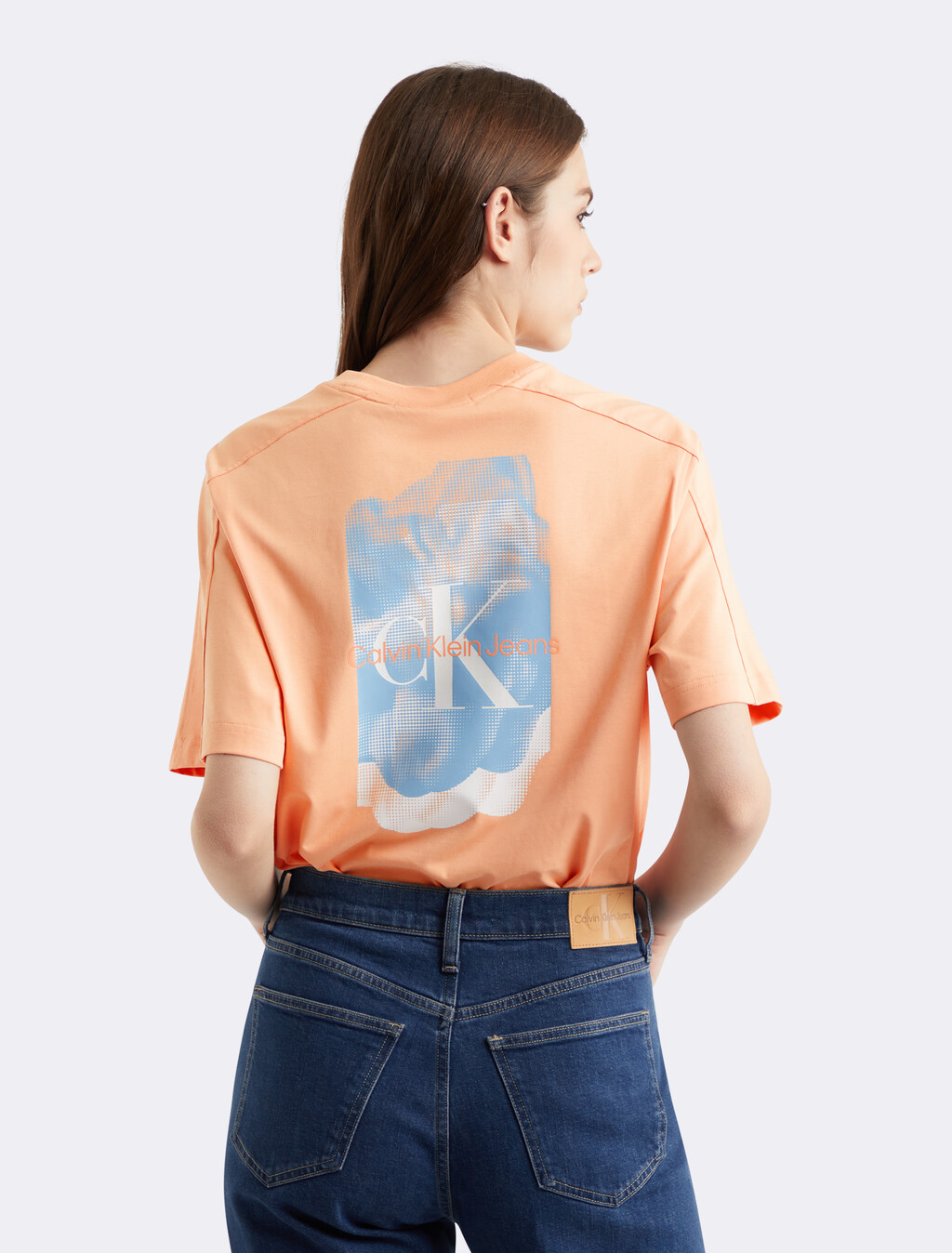 涼感寬鬆圖案 T 恤, PEACH DREAM, hi-res