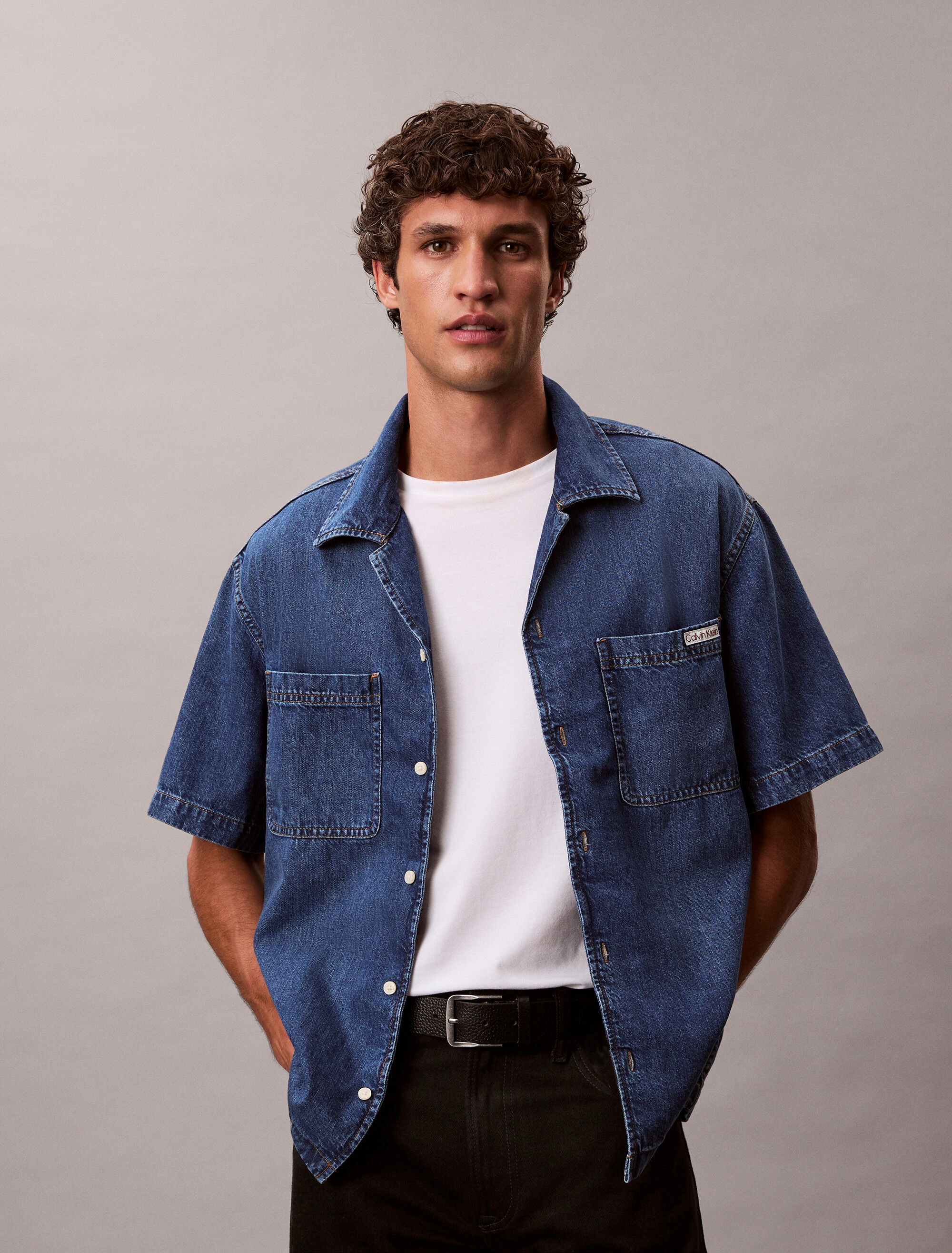 美品⭐︎CK JEANS Men's Relaxed Fit DenimShirt Calvin Klein Relaxed Denim Shirt in denim | ASOS
