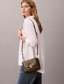 Padded Emblem Hardware Crossbody Bag, Olive Night, hi-res