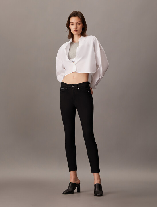 Forever Stretch Black High Rise Skinny Ankle Jeans