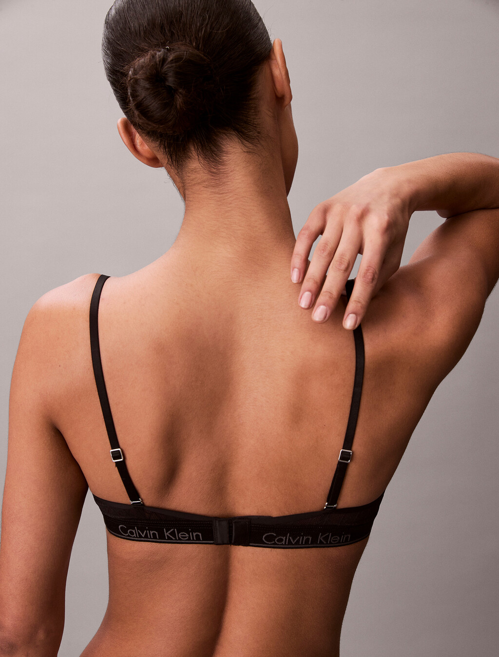 Icon 標誌蕾絲薄半杯式胸罩, Black, hi-res