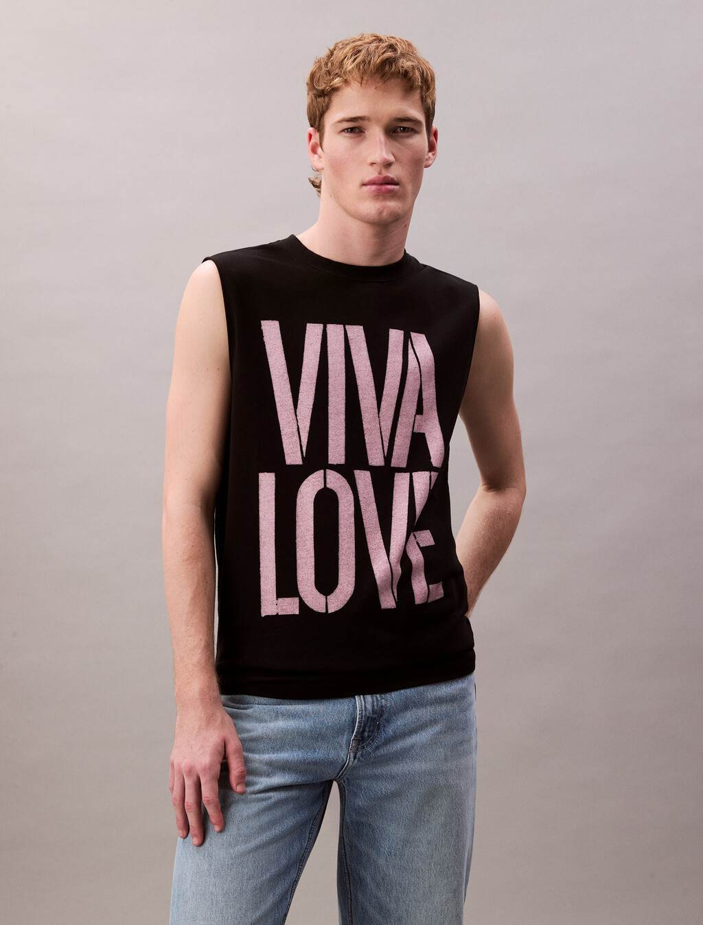 Pride Viva Love 圖案寬版背心, Black, hi-res