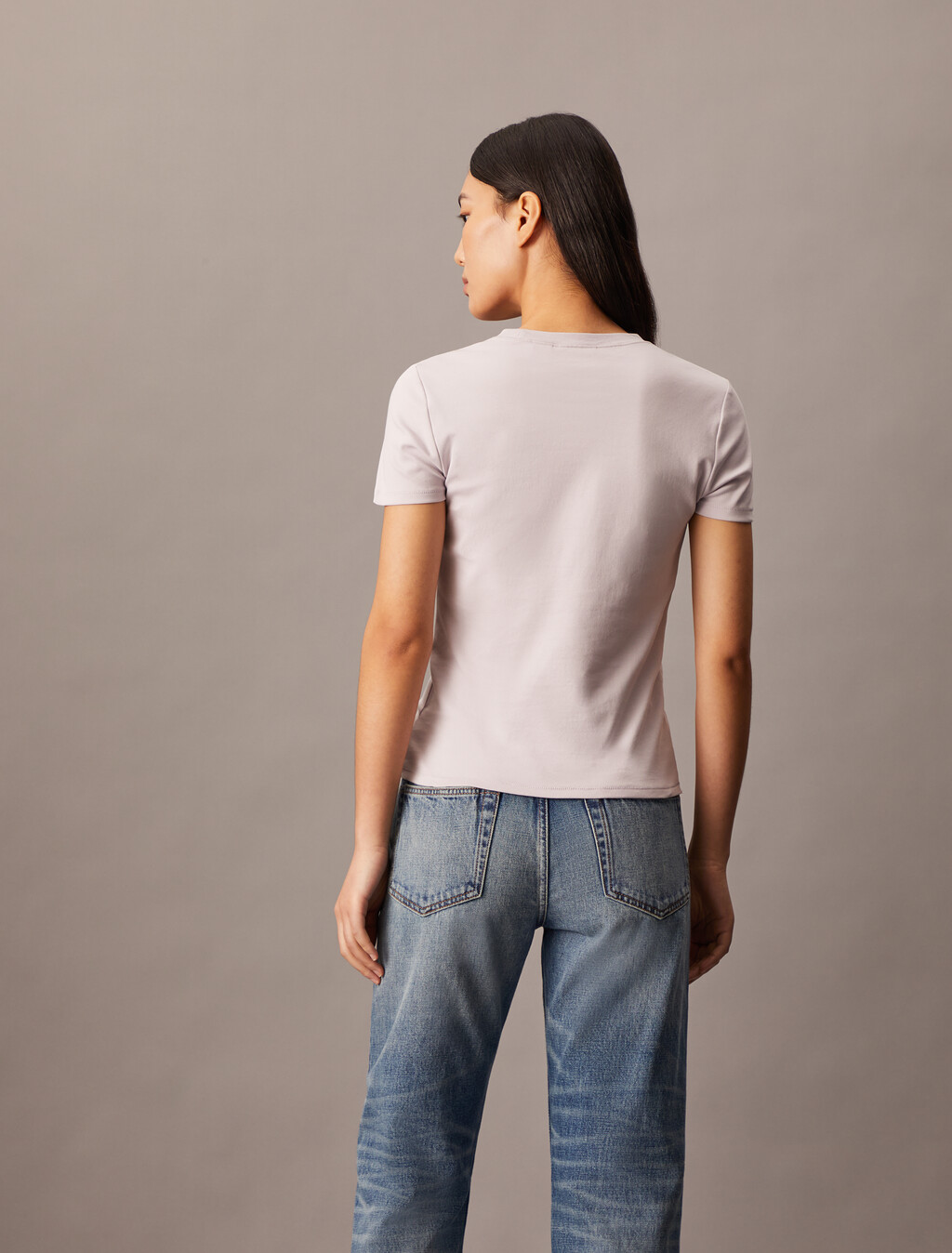 Refined Cotton Jersey Slim Tee, Lilac Marble, hi-res