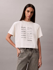 Cropped Boxy Graphic Tee, Tofu, hi-res