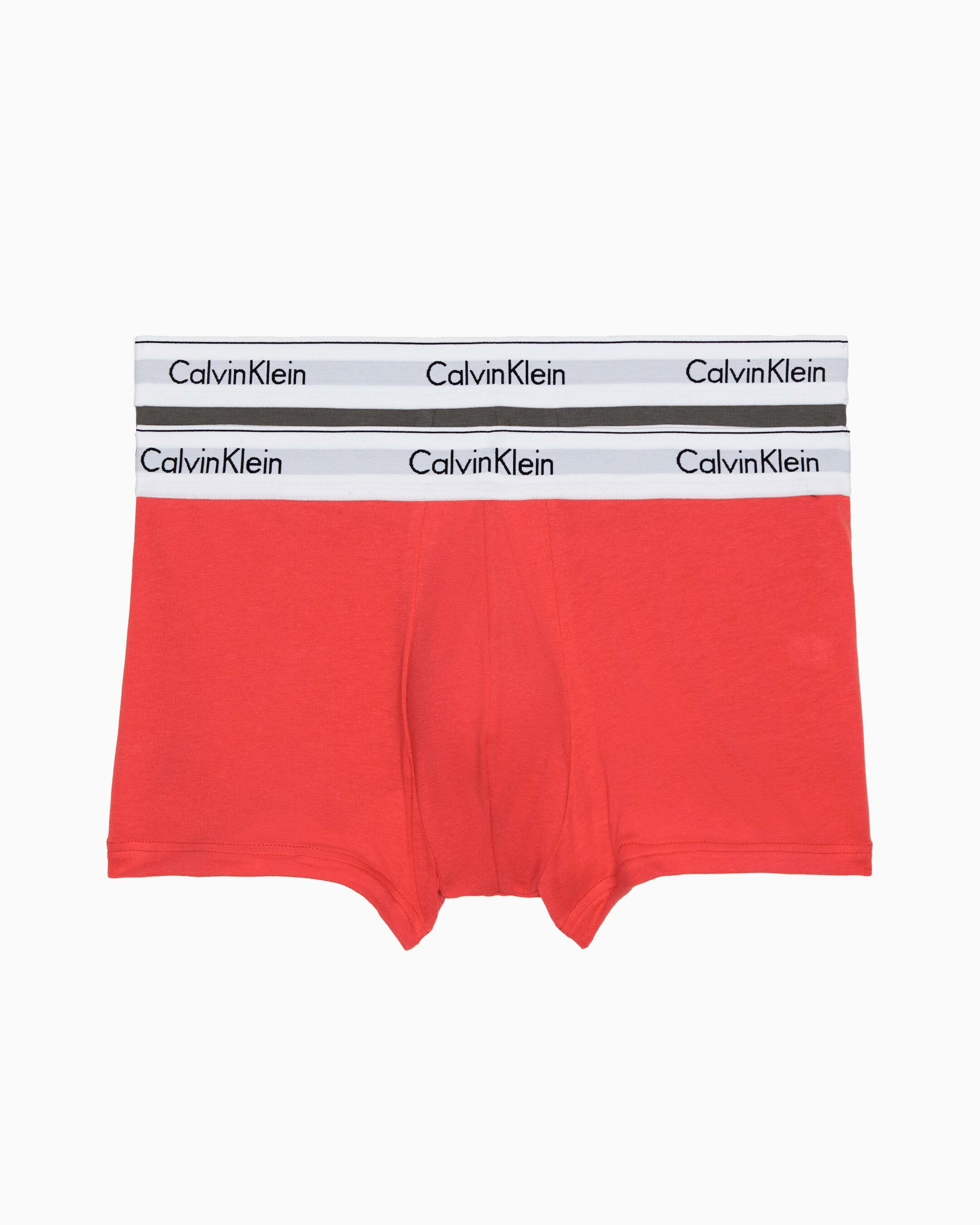 Modern Cotton Stretch Trunks 2 Pack Rouge Charcoal Gray Calvin