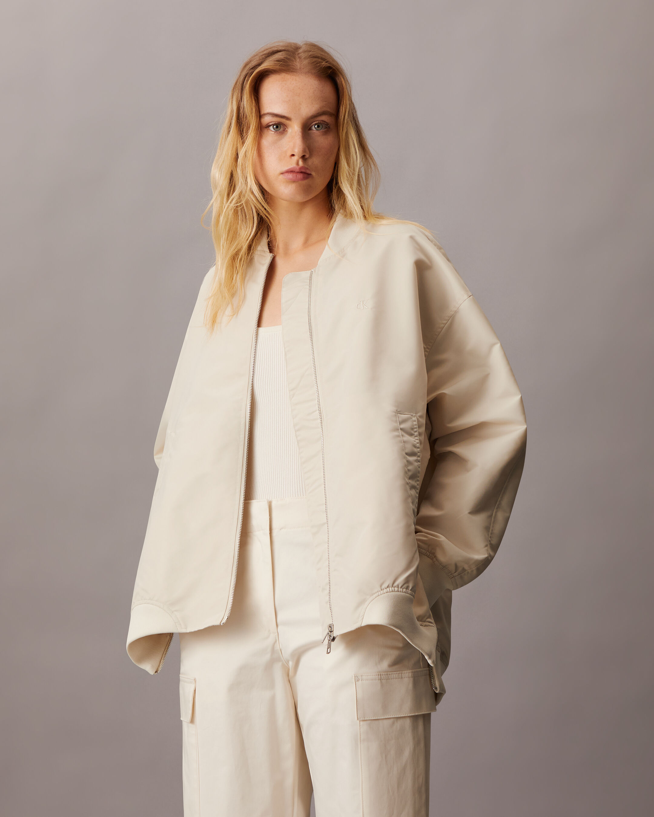 Satin Bomber Jacket natural Calvin Klein Taiwan