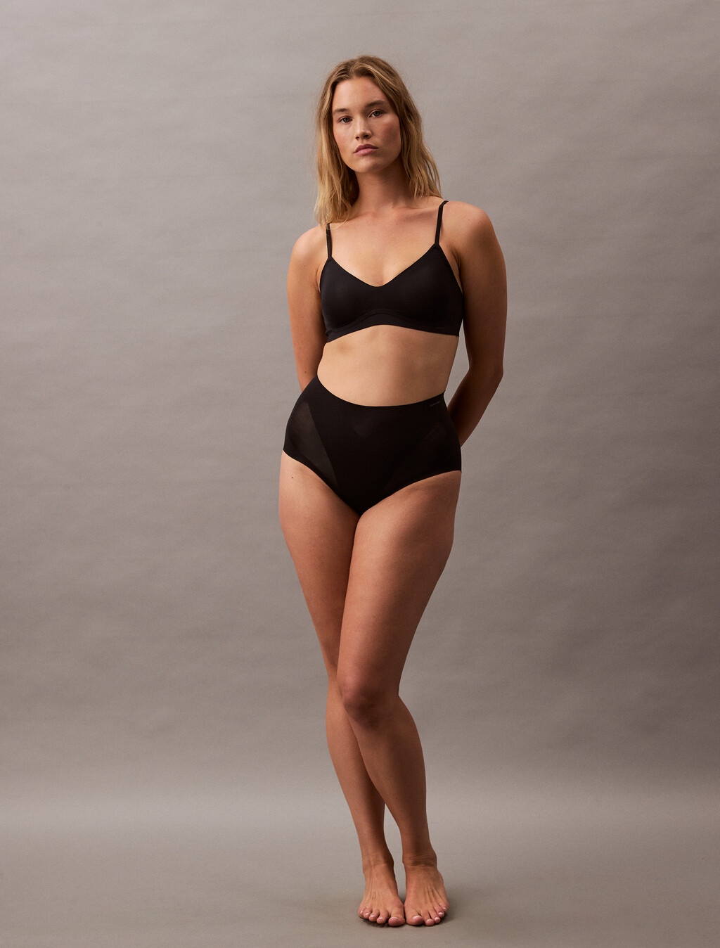 Stay-Put Stretch Brief, Black, hi-res