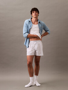 Cotton Poplin Traditional Boxers, STEADY STRIPE_GRISAILLE, hi-res