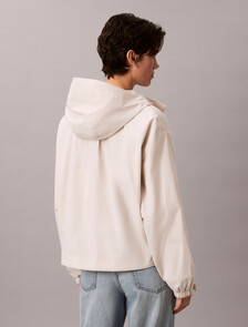 Relaxed Hooded Tech Jacket, Chalk, hi-res
