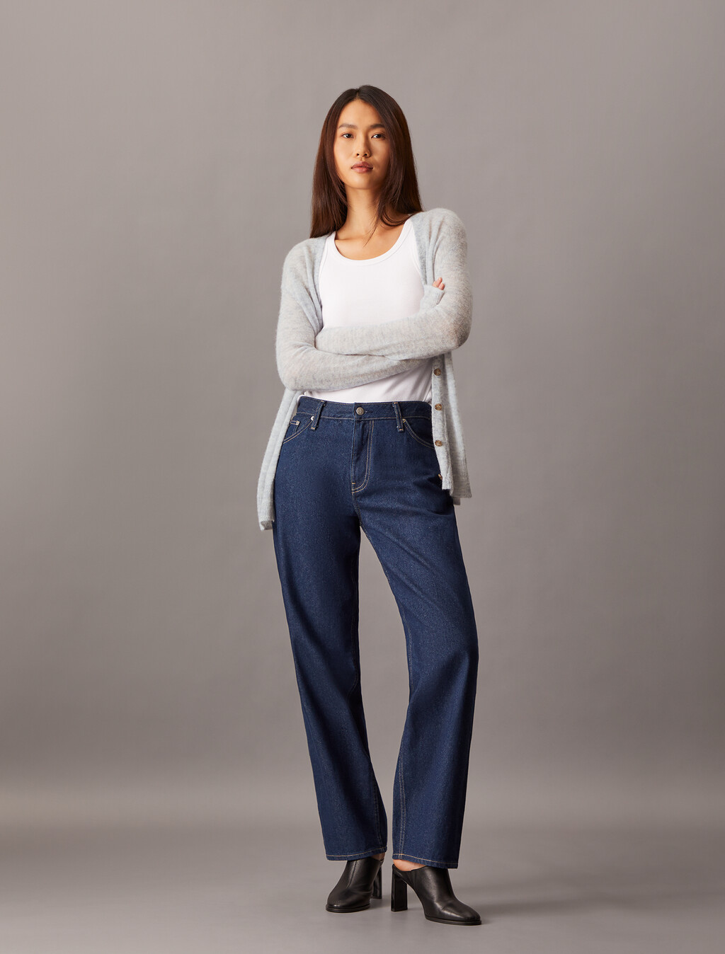 Sheer Alpaca Open Gauge Cardigan, Executive Blue, hi-res