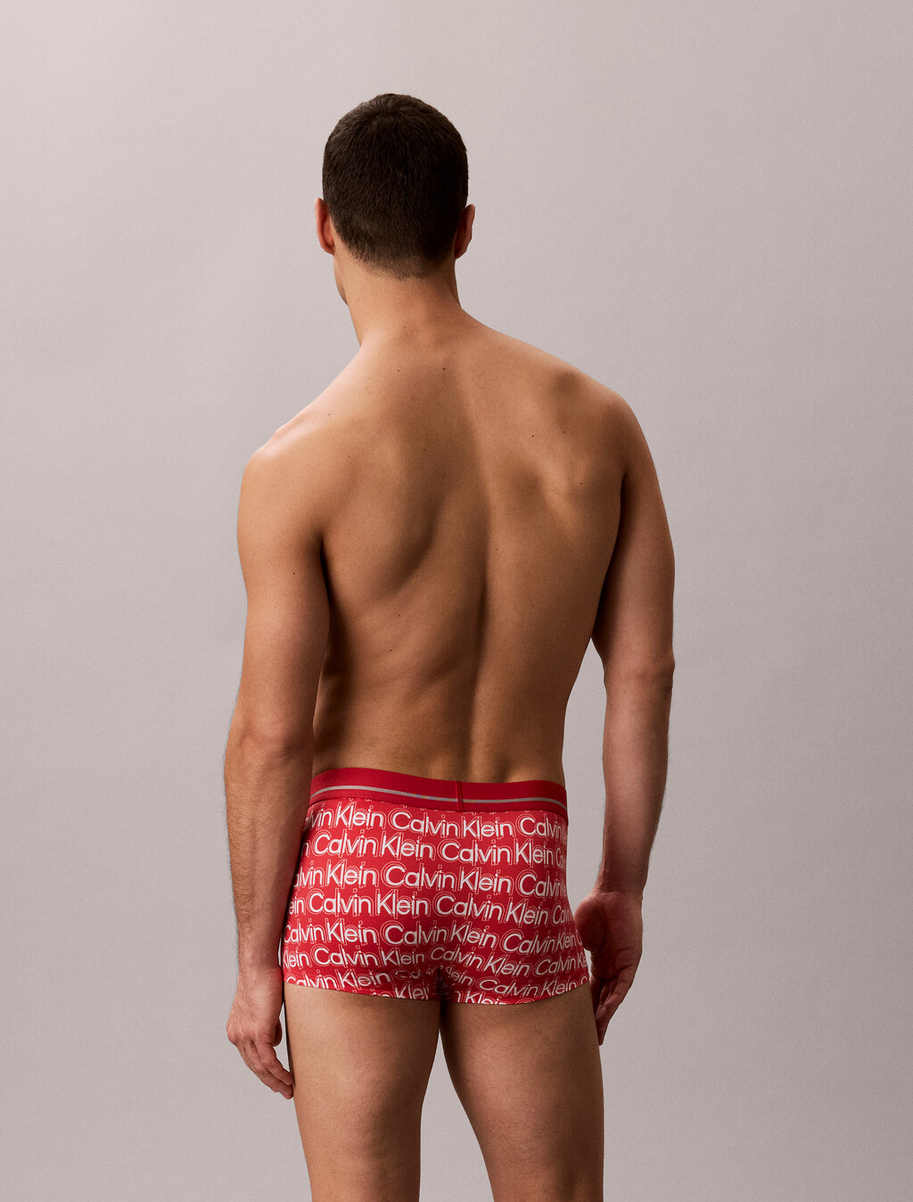 Icon 超細纖維彈性金屬感低腰平口內褲, ECHO LOGO RED GALA, hi-res