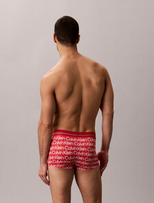 Icon 超細纖維彈性金屬感低腰平口內褲, ECHO LOGO RED GALA, hi-res