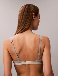 薄墊裡三角胸罩 - Heritage Cotton Stretch, Grey Heather, hi-res