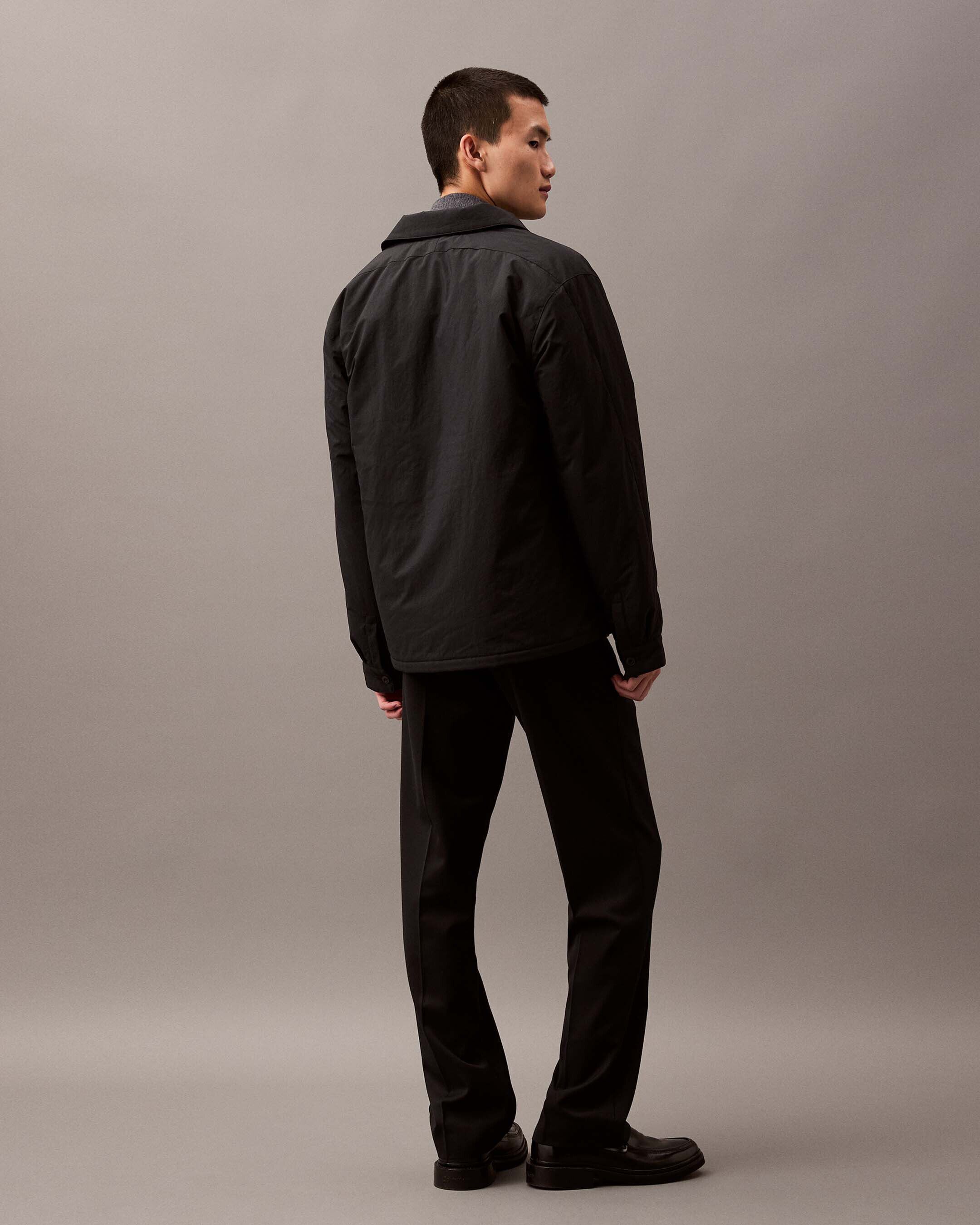 Crinkle Nylon Shirt Jacket | black | Calvin Klein Taiwan
