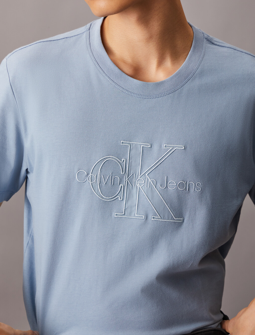 Tonal Monogram T-shirt, Faded Denim, hi-res