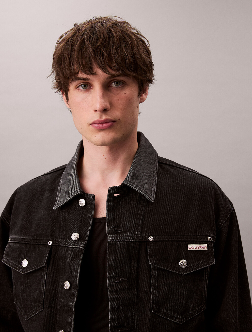 80s Icon Denim Trucker Jacket, 205 BLACK SHINE, hi-res