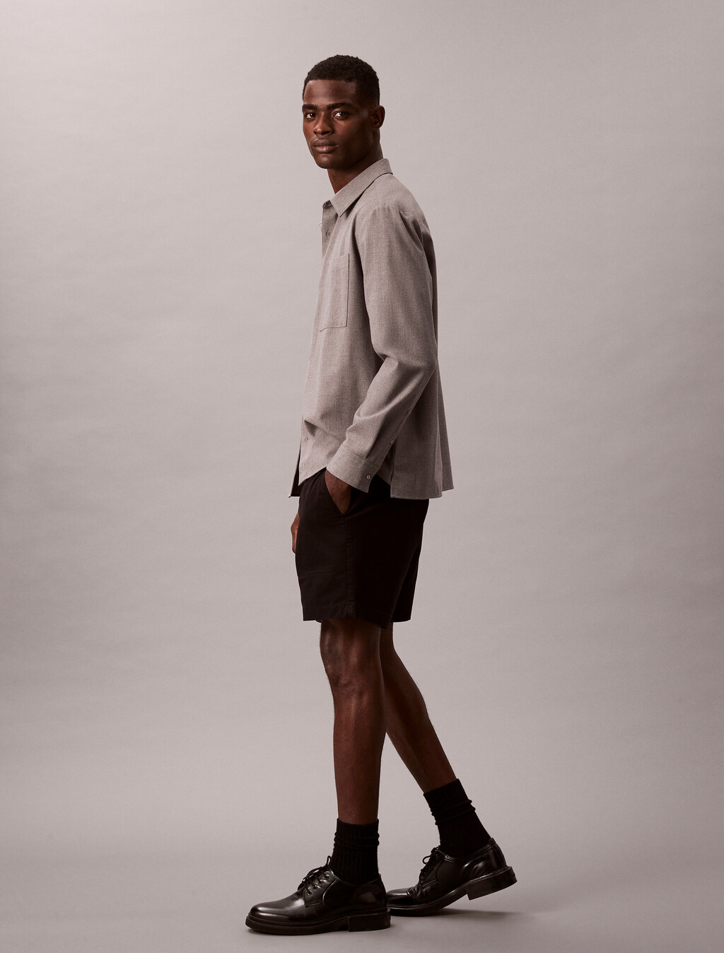 Cotton Pull On Short, Black, hi-res