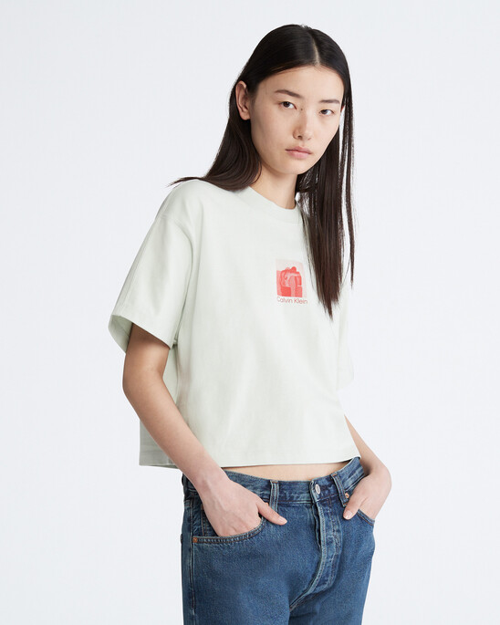 Standards Cropped Embrace Graphic Crewneck T-Shirt