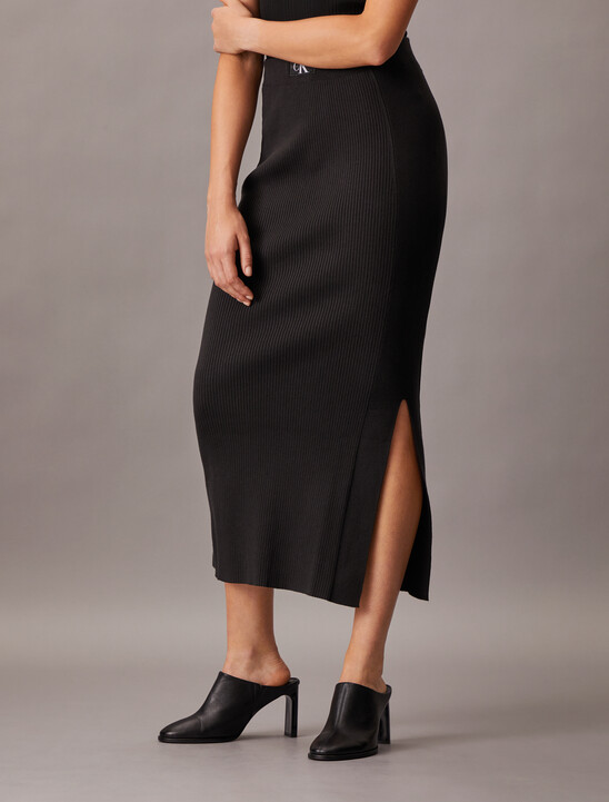 Soft Ribbed Lyocell Maxi Skirt