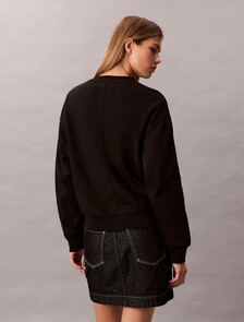 Terry Relaxed Sweatshirt, Black, hi-res