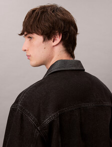 80s Icon Denim Trucker Jacket, 205 BLACK SHINE, hi-res
