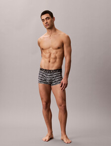 Icon 超細纖維彈性金屬感低腰平口內褲, ECHO LOGO BLACK, hi-res