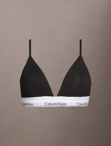 Icon Cotton Lightly Lined Triangle Bra, BLACK, hi-res
