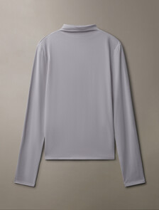 Mercerized Jersey Mock Neck T-Shirt, Lilac Gray, hi-res