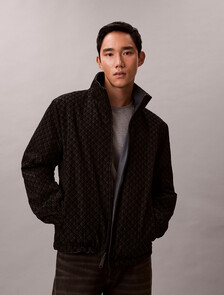 Emblem Reversible Nylon Jacket, Black, hi-res