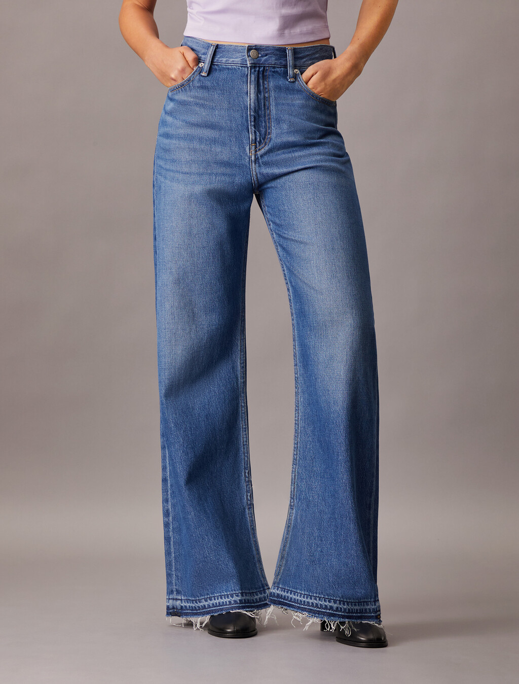 Tencel High Rise Wide Leg Jeans, Denim Light, hi-res