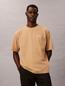 雙色標誌刺繡超寬鬆 T 恤, Tannin, hi-res