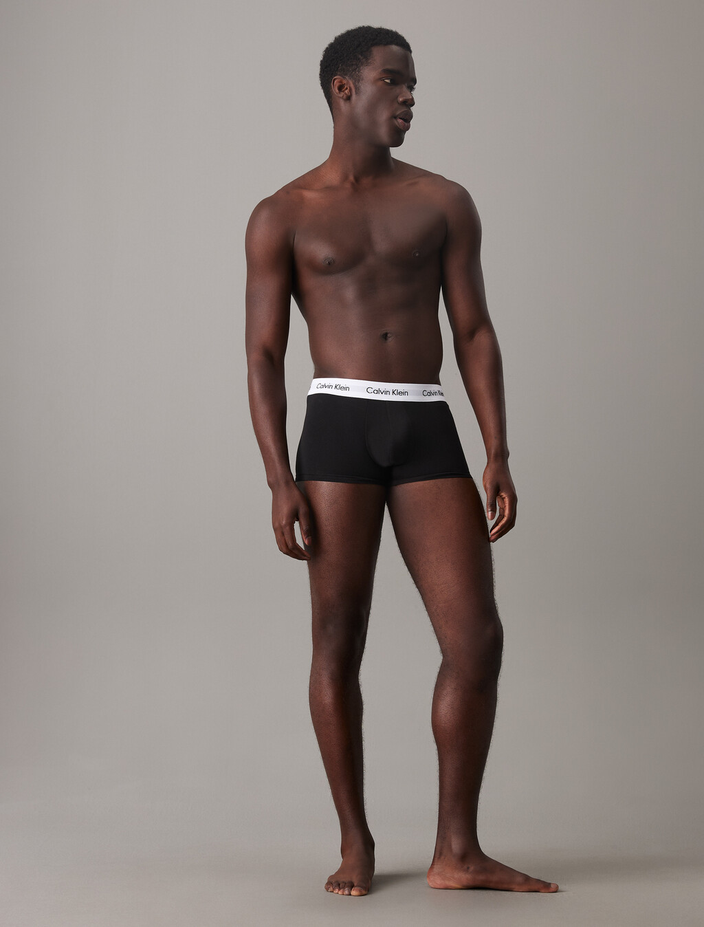 Cotton Stretch 低腰貼身短版四角褲（3 件組）, 1 Black / 1 White / 1 Grey Heather, hi-res