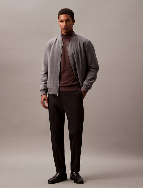 Reversible Wool Blend Bomber Jacket
