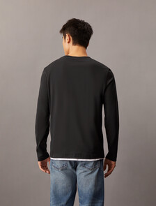 The Calvin 絲光棉圓領 T 恤, Black, hi-res