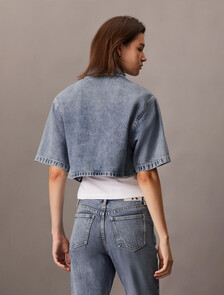 Cotton Lyocell Denim Shirt, Denim Light, hi-res