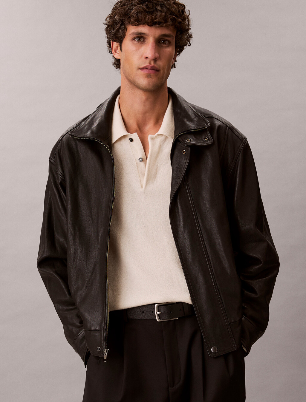 羊絨 Polo 毛衣, Baby's Breath, hi-res