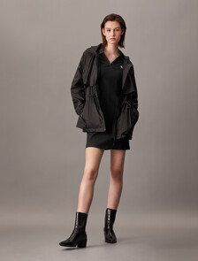 CK Logo Rib Knit Polo Dress, Ck Black, hi-res