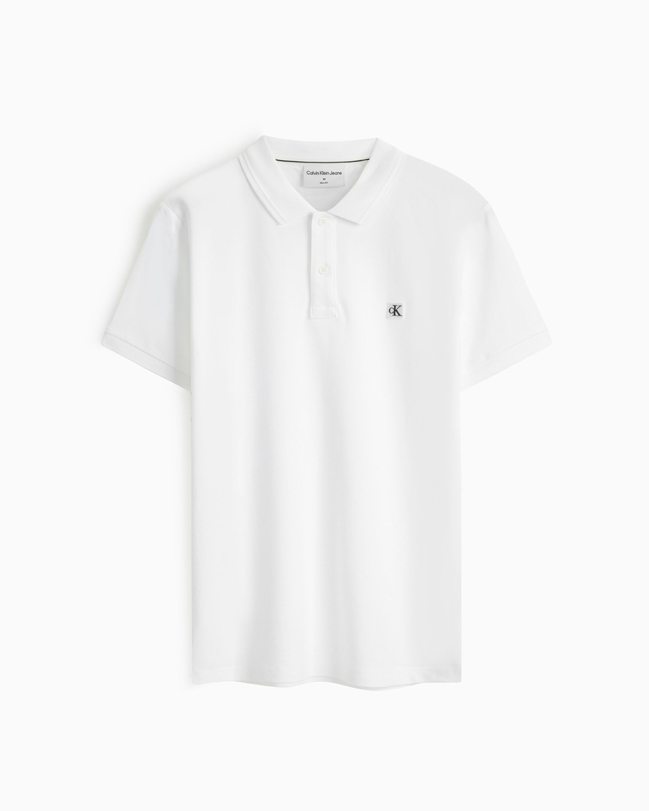 Ck Badge Slim Smooth Cotton Polo white Calvin Klein Taiwan