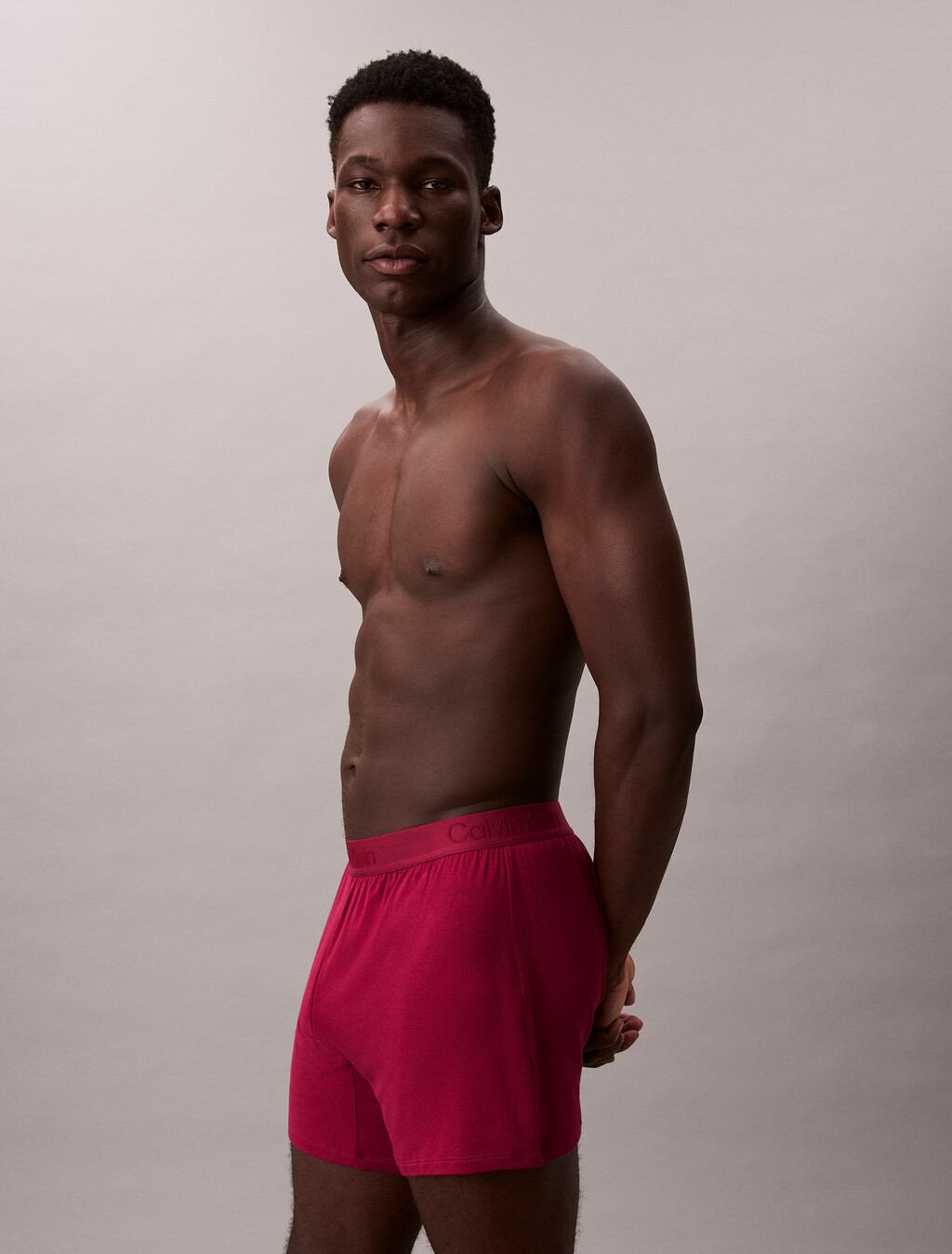 超柔莫代爾修身四角內褲, Beet Red, hi-res