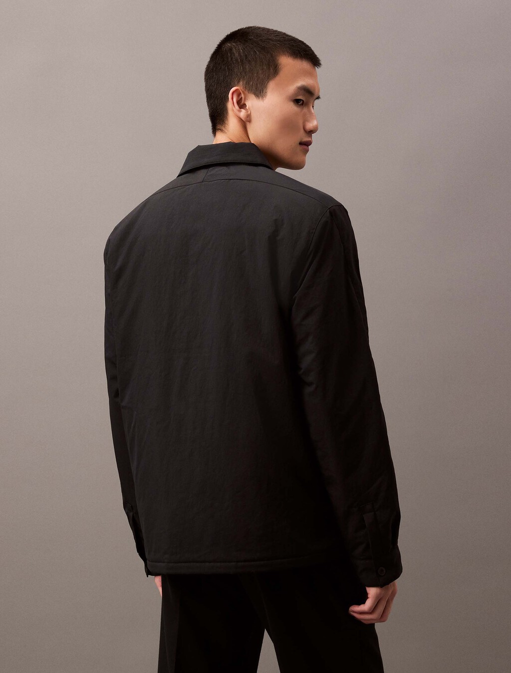 Crinkle Nylon Shirt Jacket, Black Beauty, hi-res