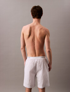 Cotton Poplin Sleep Short, STEADY STRIPE_GRISAILLE, hi-res
